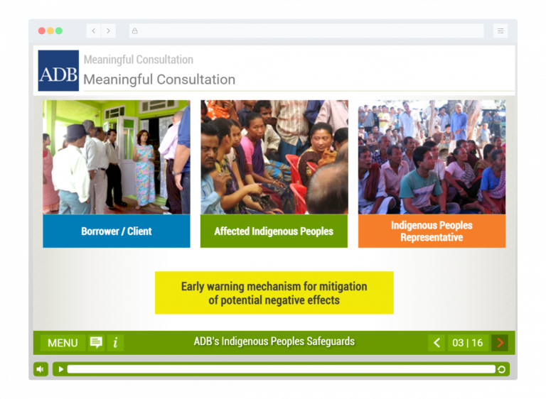 Instructional design and eLearning development on Environmental and Social Safeguards